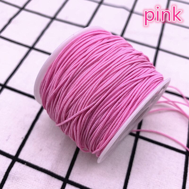 1,0mm 10 yardas/lote banda elástica redonda de alta elasticidad cordón elástico accesorios de costura Diy: Negro