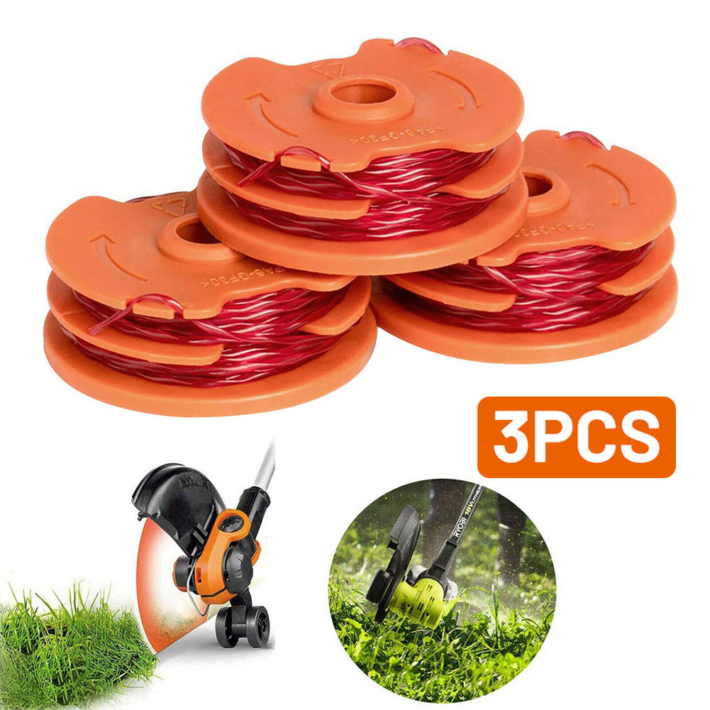 3pcs Trimmer Spool & Line For McGregor MET6032 MET4530 MET3525 Worx WG119E Strimmers Garden Tools Parts