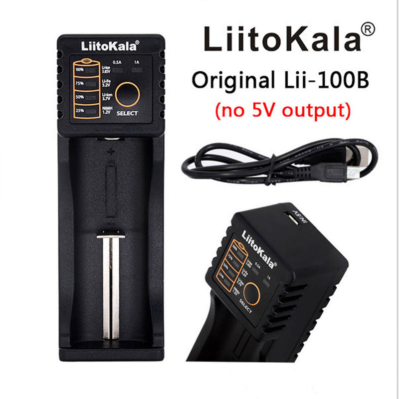 Liitokala Lii - 100 B 18650 Carregador De Bateria De Para 266650 16340 CR123 LiFePO4 1.2 V Ni-Mh ni - Cd Bateria Rechareabl