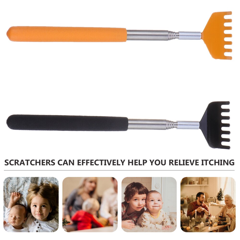 2Pcs Extendable Back Scratchers Upgraded Stainless Steel Telescoping Scratchers