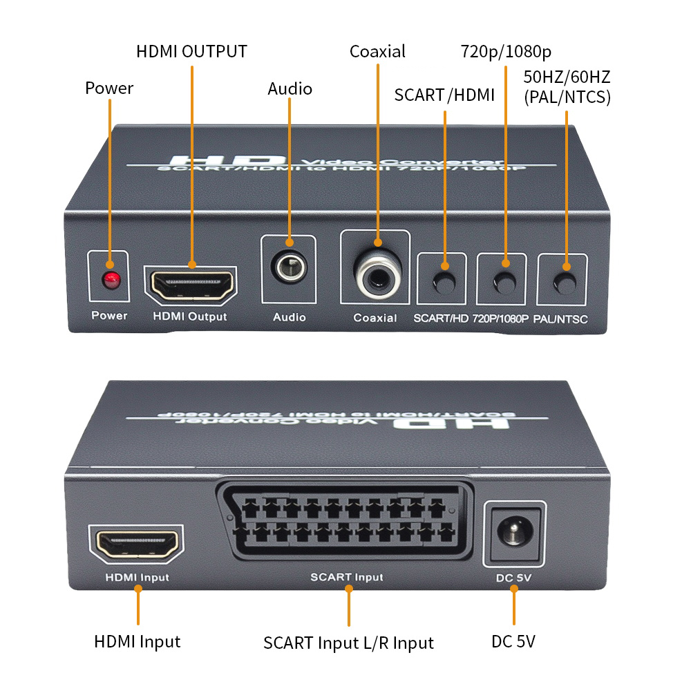 RGB Scart naar HDMI-compatibele Scaler-converter HD Scart RGB naar HDMI-compatibele converterbox met audio-extractor voor Scart RGB