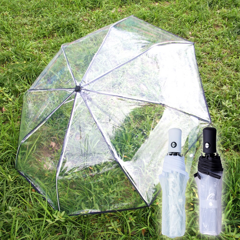 Triple Folding Anti Wind Portable Umbrella Bubble Dome Beach Fully Automatic Transparent Outdoor Durable Lightweight Travel