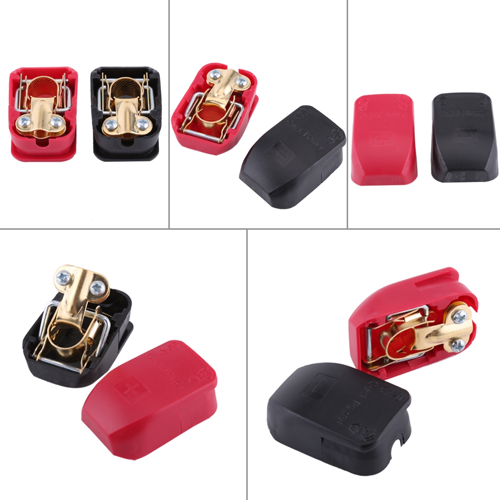 1 Pair 12V Quick Release Car Battery Terminals Clamps Connector Standard Round Post Sizes Batteries Fit For Caravan Motorhome