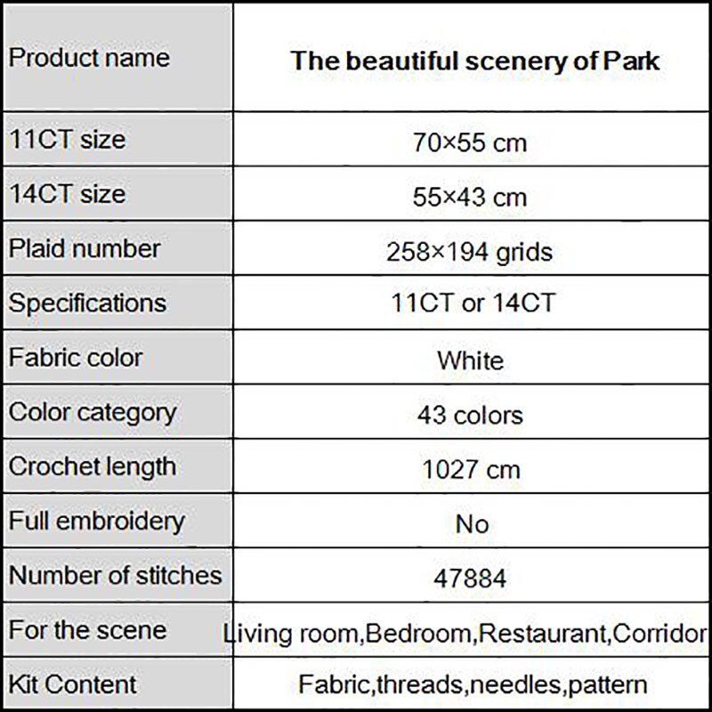 Joy Sunday Scenery of Park chinese Cross stitch print on canvas DMC Scenery cross stitch embroidery cross stitch kit Home decor