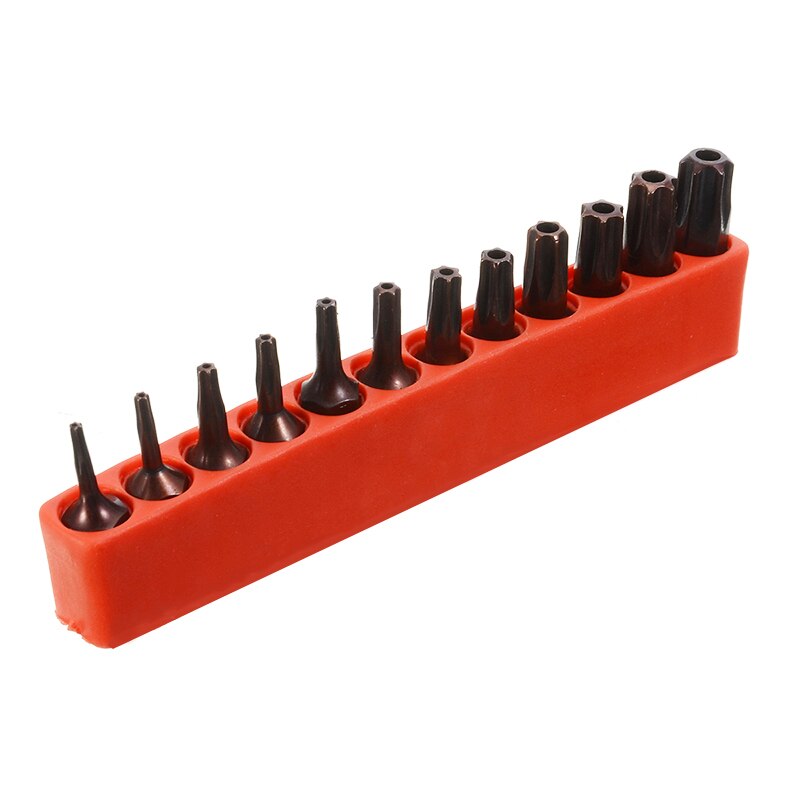 12 stuks  t6-t40 s2 magnetische torx-schroevendraaierbits 1/4 '' beveiligingsschroevendraaierbits van fraudebestendig gelegeerd staal voor boor- en luchtgereedschap