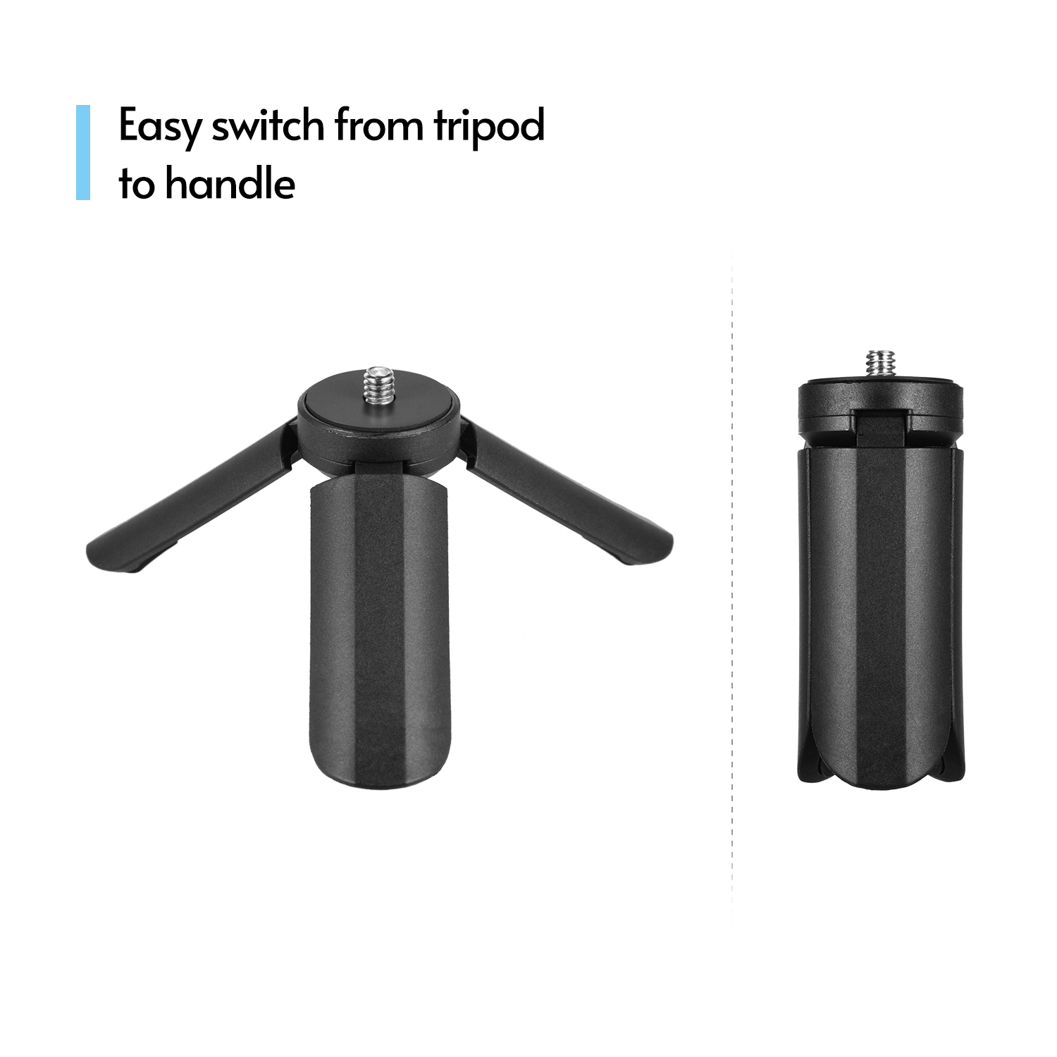 Mini Tabletop Folding Tripod With 1/4 Screw for Mobile Phone Camera Stabilizer Max Load 1KG Black Photography Accessories