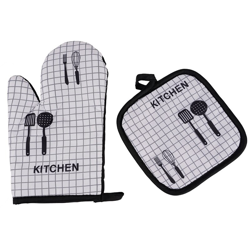 Mitaines de four Anti-chaleur, ensemble de 2 pièces, tapis de cuisson à la pour micro-ondes, cuisine nordique, isolation, pince à main, outils de cuisine: Z465-2