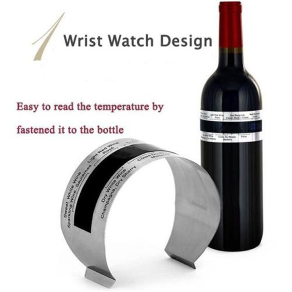 Creativo bottiglia in acciaio inossidabile termometro per vino Display LCD servizio controllore per feste bracciale termometro negozio Bar utensili da cucina