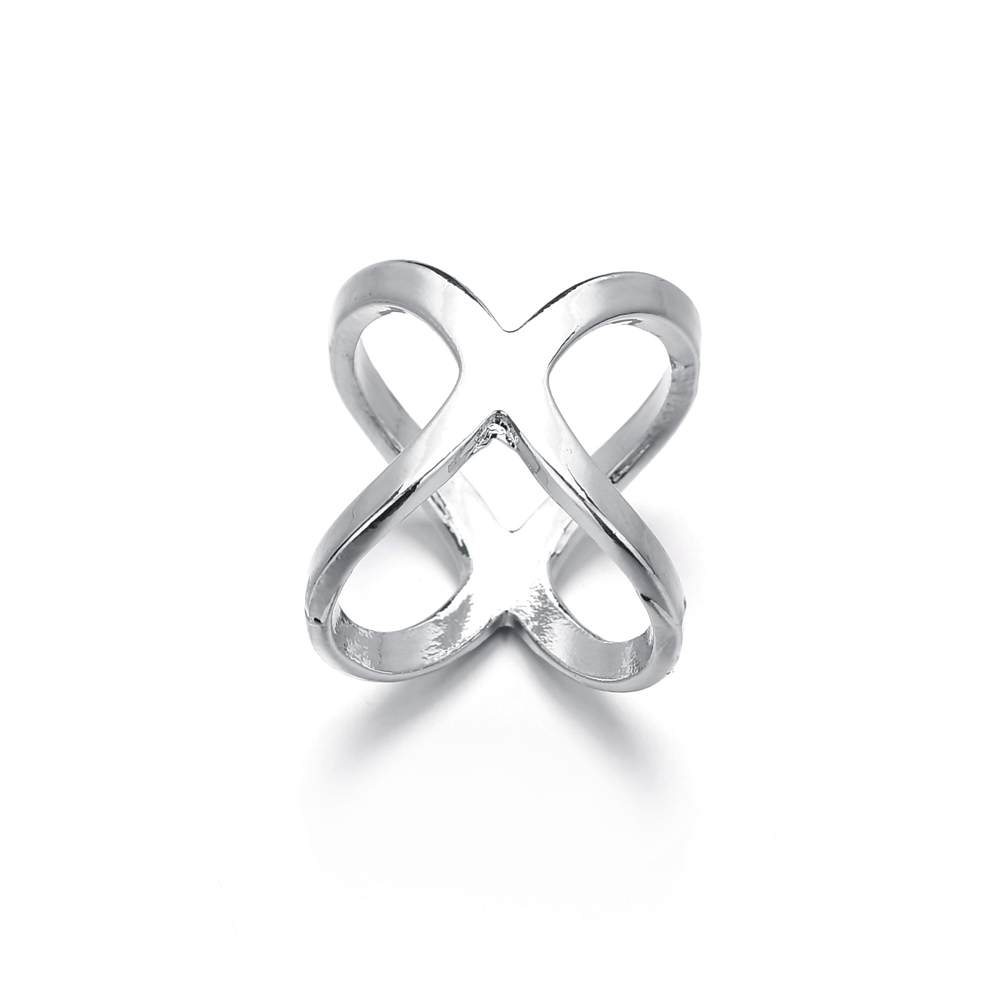 MissCyCy X Shape Metal Brooches for Women Simple Scarf Clip Clothes Jewelry Accessories: Silver Plated