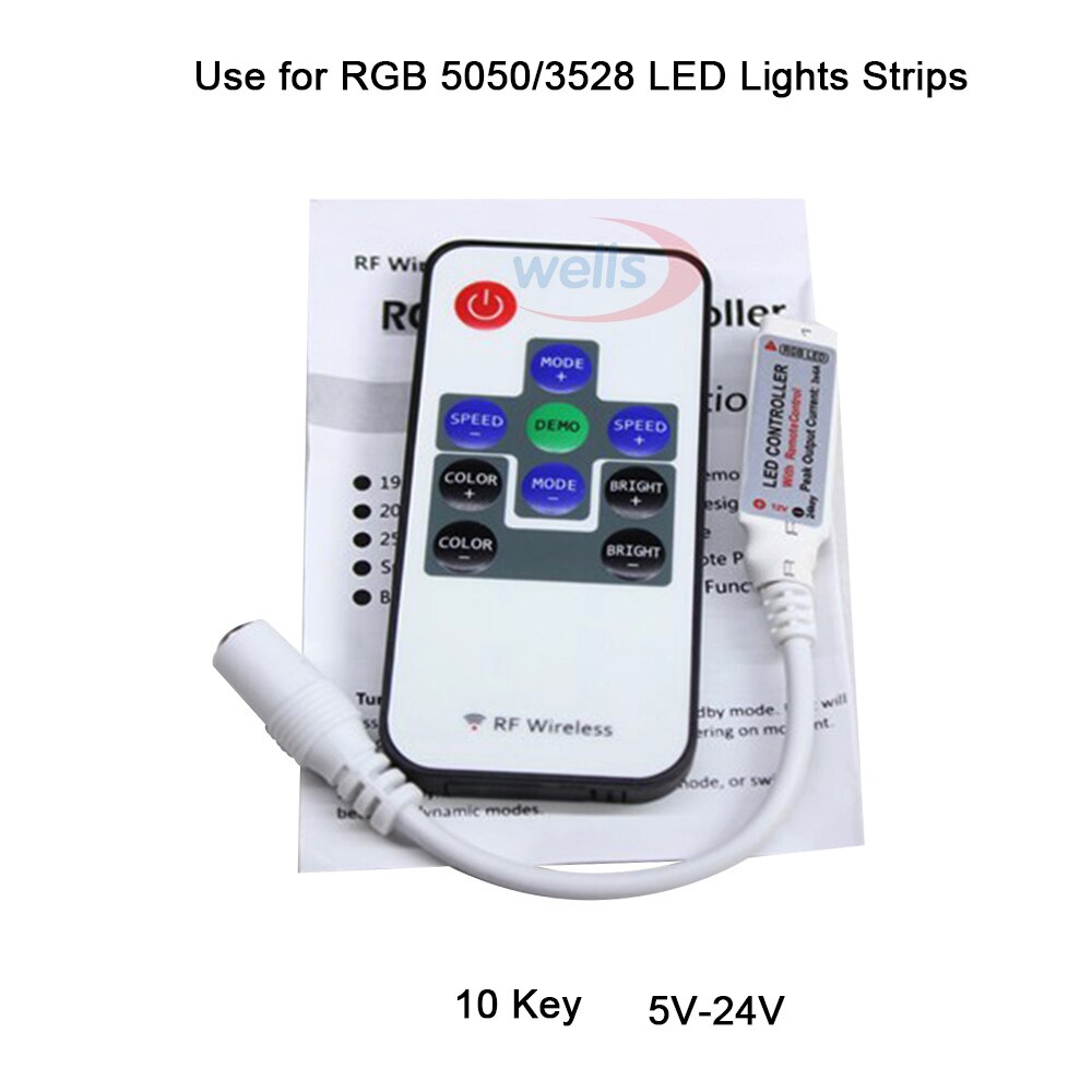 DC 12V 24V RGB led controller Mini 3key 10key 17key 24key 44key 5050 RGB SMD LED Strip light controller tape lamp led dimmer