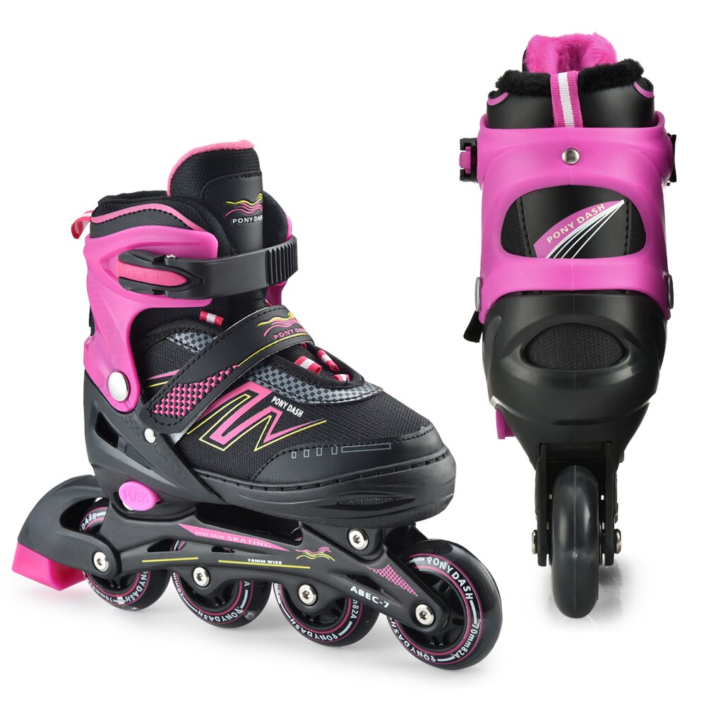 Patines ajustables en línea con ruedas iluminadoras para niños, niñas y señoras