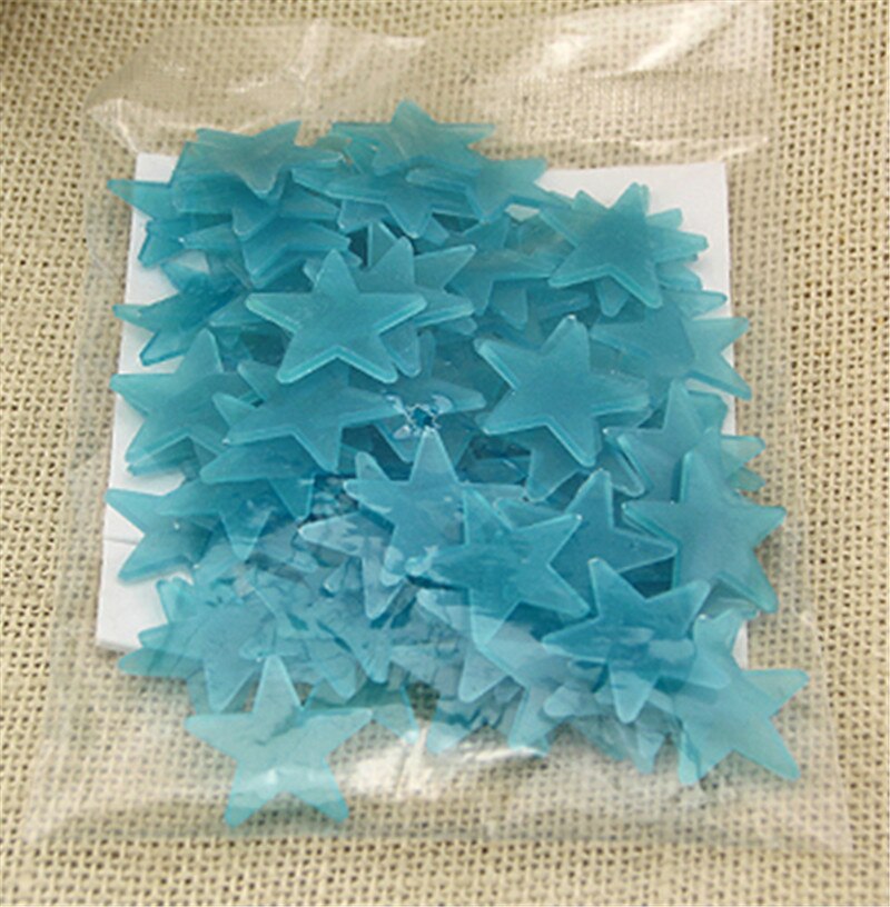100 stk / pose 3cm glød i mørke leker lysende stjerne klistremerker soverom sofa fluorescerende maleri leketøy pvc klistremerker for barn rom