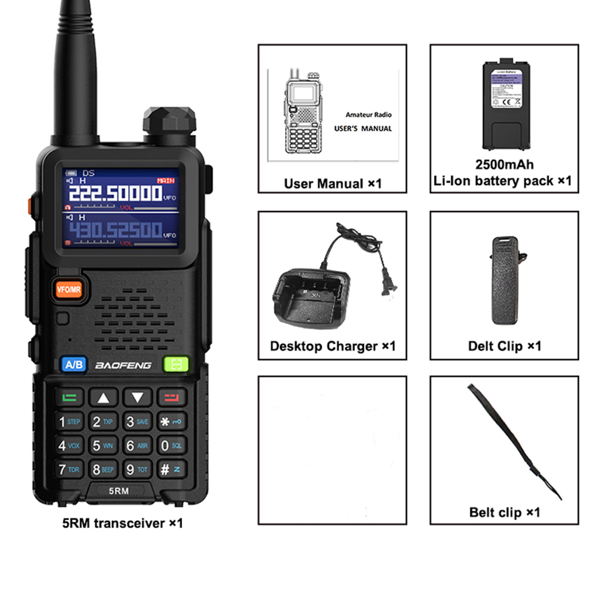 Baofeng 5rm 8w Air Band Amateurfunk Sechs-Band-Tri-Power-Funkgerät noaa 999ch Typ c UV-5RH pro: Camo