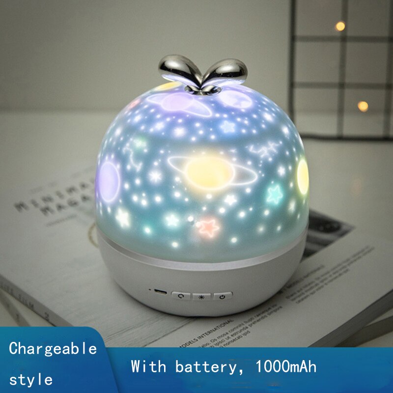 Star Night Light Projector Constellation Night Lamp Bedroom Nightlight Kids Baby Children Room Light Bluetooth Speaker Music: B Chargeable