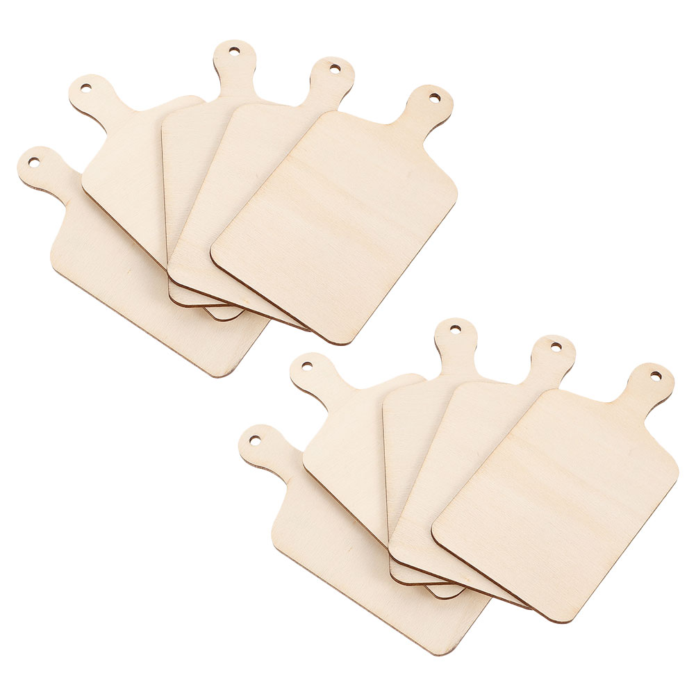 Mini planches à découper en bois, 10 pièces, artisanat de bricolage, plateau en bois inachevé avec poignée, jouet décoratif de cuisine, Bar à manger