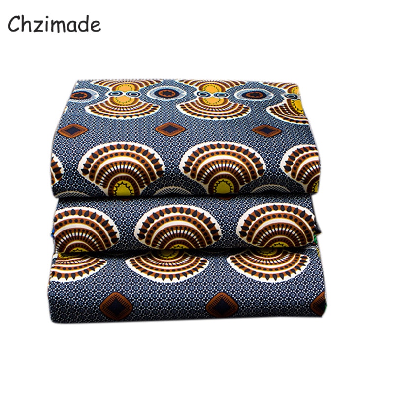 Chzimade 1Yard African Nigerian Ankara Polyester Tissu Wax Fabric For Women Dress Sewing Diy Patchwork Accessories