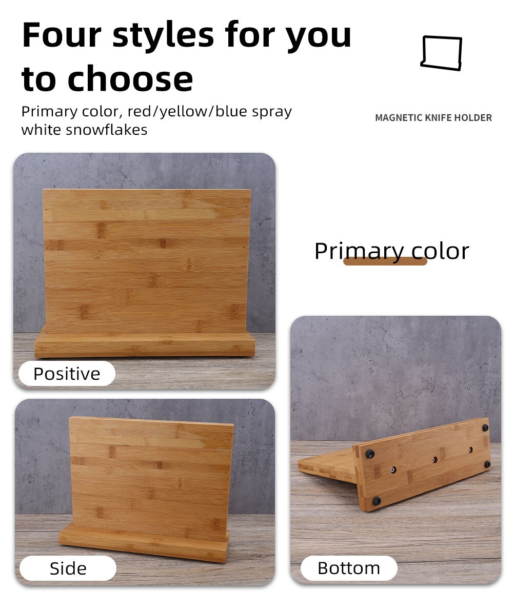 Qing Magnetic Knife Block Stand Holder Rack Chef Knives Display Storage Organizer Solid Base Anti-Slip Kitchen Home Accessory