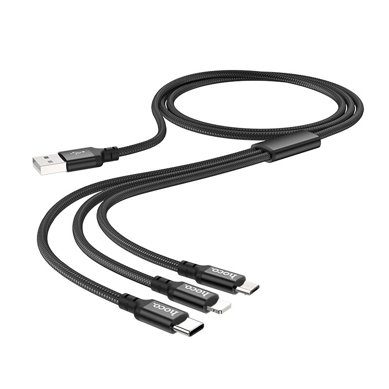 HOCO 3in1 USB Ladegerät Kabel Für iPhone 11 Profi X XS Max XR 7 8 Android Mikro USB Kabel Typ C Für Samsung S9 Xiaomi Schnelle Ladung