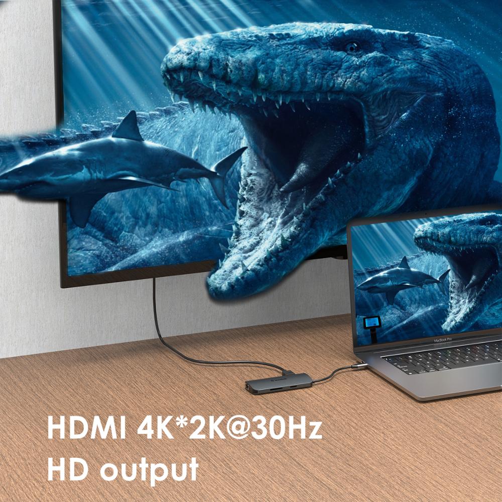 Wavlink USB-C Centrum kompatybilny z HDMI adapter wideo konwerter sygnału rodzaj-c mini stacja dokująca dla systemu okna prochowiec OS rozdzielacz Centrum na USB