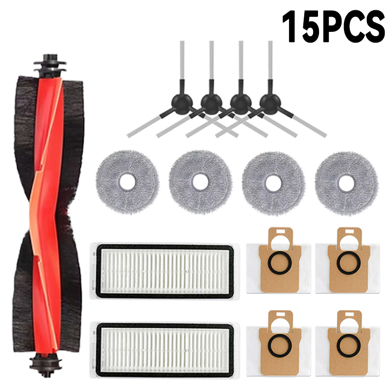 per Dreame Bot L30 ultra / L20 ultra robot Aspirapolvere Pezzi di ricambio Gomma Principale Spazzole Laterali Mocio Panni Filtri Sacchetto per la Polvere Accessori: Colore rosa