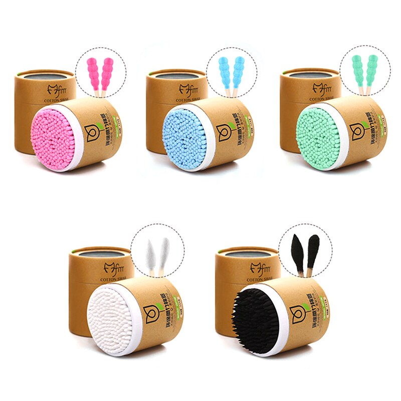 Bastoncillos de algodón y bambú, palitos de madera suaves para limpieza de oídos, belleza para la salud, 200 unidades por caja
