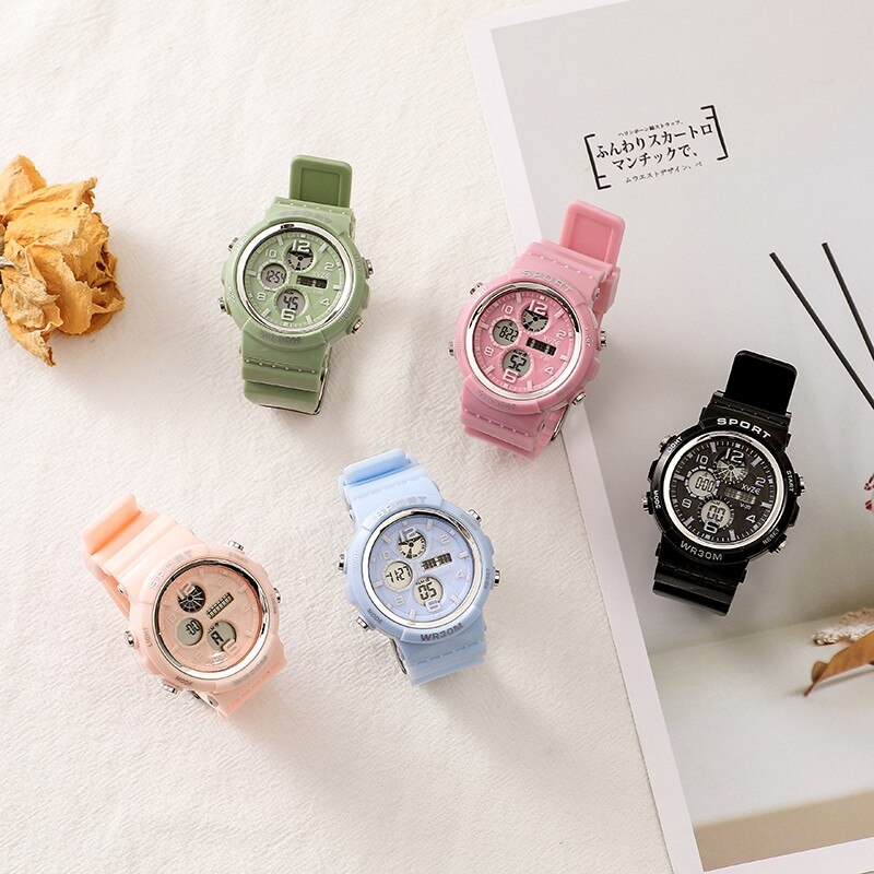 Dames sport digitaal horloge elektronische led waterdichte horloges casual studenten polshorloge meisjesklok