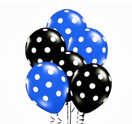 Ballons gonflables en Latex 24 pièces, 12 pouces, à pois, rouge et noir, ballon à Air pour fête pour enfants, pour cérémonie, pour anniversaire, pour bébés: blue black