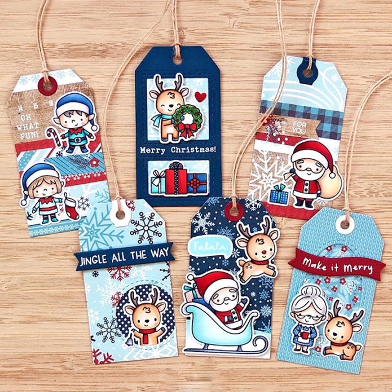 Jul fawn set stämpel och metall skär stansar diy scrapbooking för fotoalbum dekorativa silikon klara stämplar vinter