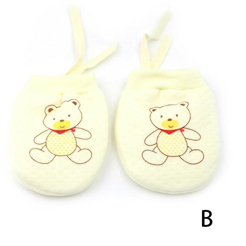 Baby Drawstring Cotton Gloves Winter 12 Months Newborn Anti-scratch Soft Face Warm Rope Thicken Gloves Adjustable Infant G7W8: B