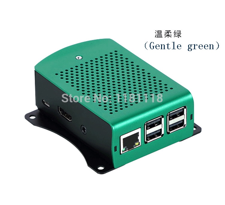 Raspberry Pi 3 Model B Plus Aluminum Green Case Metal Enclosure RPI 3 Box Compatible with Raspberry Pi 3 Model B+ 4B