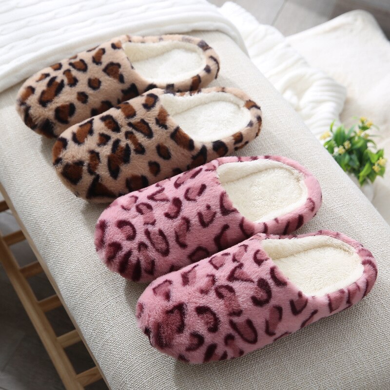 Mannen Vrouwen Zachte Bodem Thuis Slippers Luipaard Print Indoor Floor Slippers Antislip Schoen Voor Slaapkamer Huis Slippers Warme schoenen