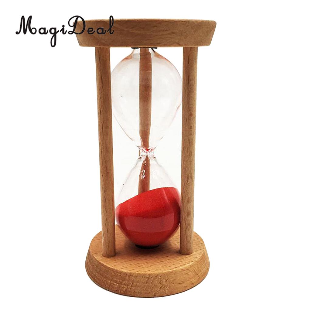 MagiDeal 10 minute Magnetic Sand Hourglass Sandglass Sand Timer Clock home Decor: Red