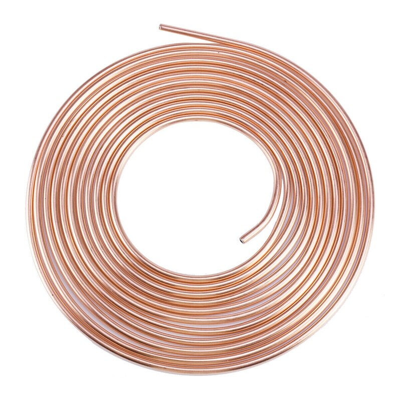 Copper Nickel Brake Line Tubing Kit 1/4Inch OD 25 Ft Coil Roll Tube & 16 Pcs Tube Nut Fittings
