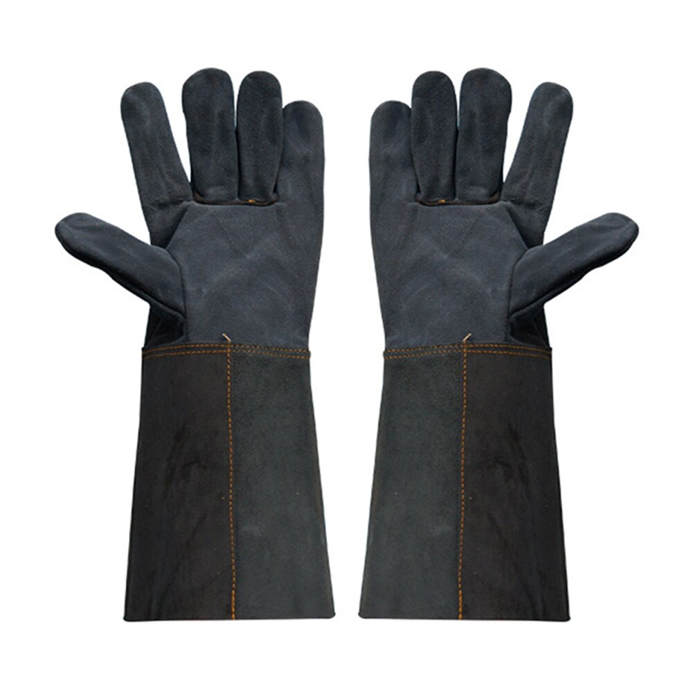 Leather Welding Gloves, 36cm Long Sleeve Anti-Scald Splash Heat Resistance Anti-Scratch Working Protect Gloves: Default Title