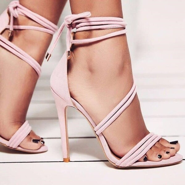 Dames zomer pumps effen feest bruiloft veter dames schoenen sandalen plus size casual dames hoge hakken