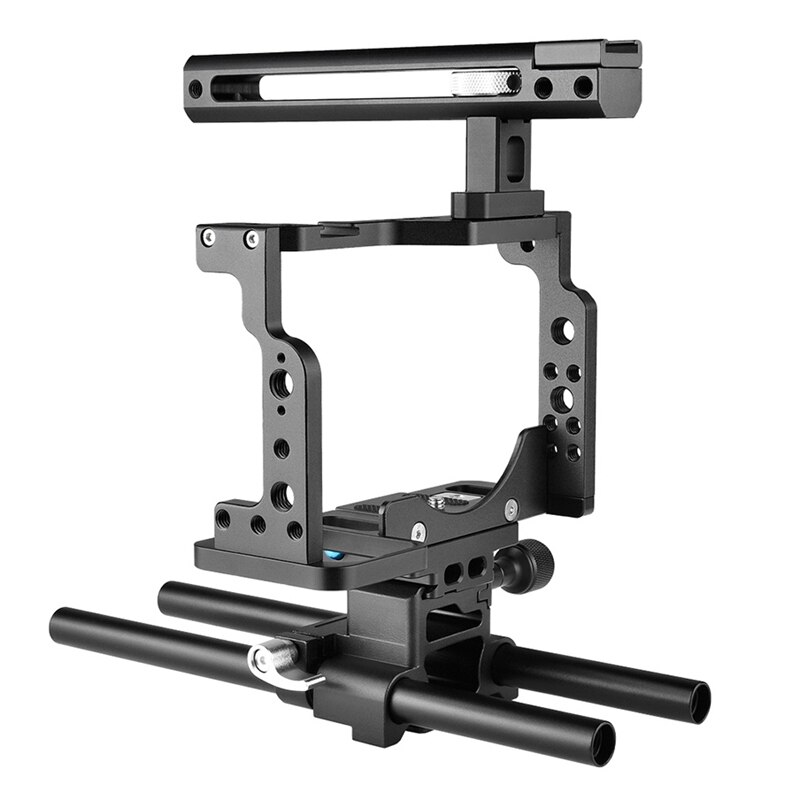 C15-B Cámara Cage + Kit de manija superior aleación de aluminio con soporte de zapata fría para cámara Nikon Z6/Z7 DSLR