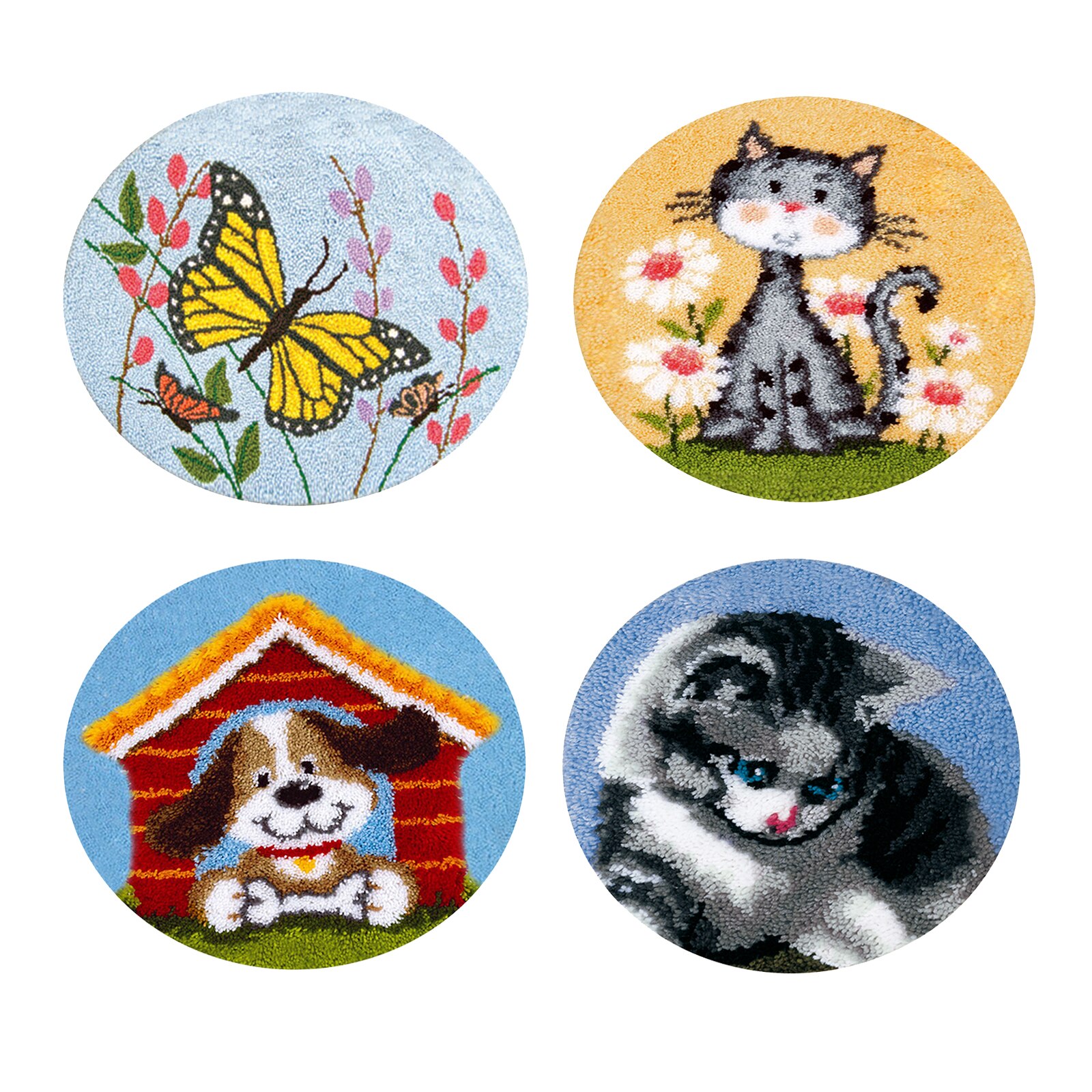 DIY Crochet Yarn Kits Needlework Latch Hook Kit 15 x 15 inch Latch Hook Kit