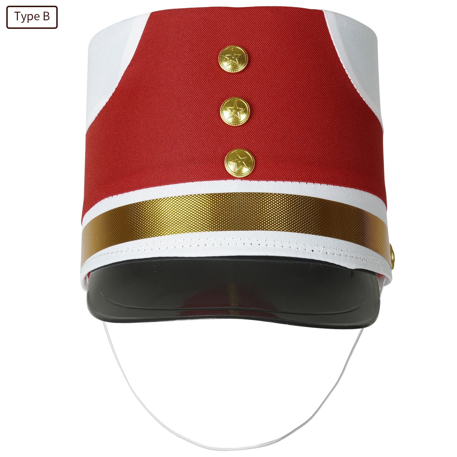 British Royal Guard Drum Head Hat Kid AdultHalloween Cosplay William Soldiers Students Brass Band Honor Guard Flag-Raiser Hat: Type B Red