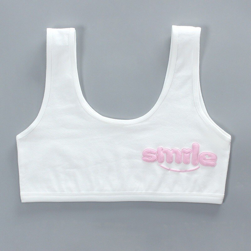 1PC Teen Bra Girl Vest Cotton Spandex Big Girl's Sport 7-14 Years Adolescente Kids Underwear Letter Vest