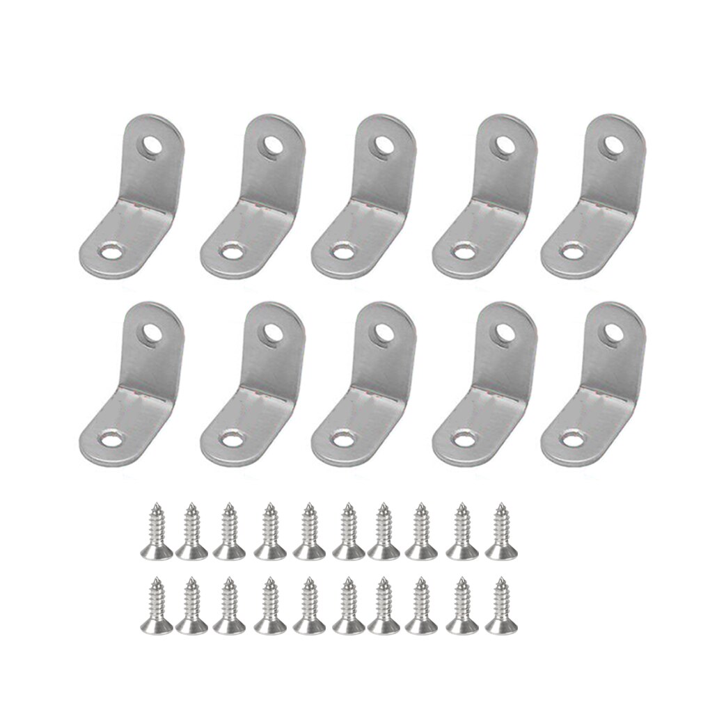 2pcs/10pcs L-Shaped Triangle Bracket Angle Support Stainless Steel 90 Degree Angle Code Fixing Hardware Hardware Accessories: 10pcs 20x20x16mm
