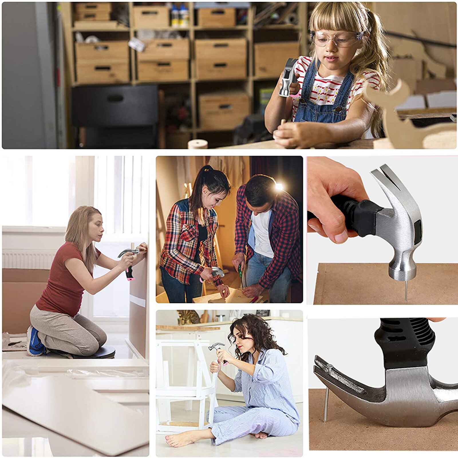 Small Hammers Mini Hammer Nail Hammer Multitool Multifunctional Stubby Claw Hammer Short Framing Hammer Tool