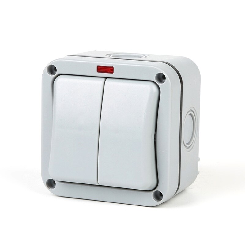 MP12 Wall Switch Outdoor Waterproof Dust-proof Wall Switch Socket for Garden Courtyard Lawn Garage Home Accessories