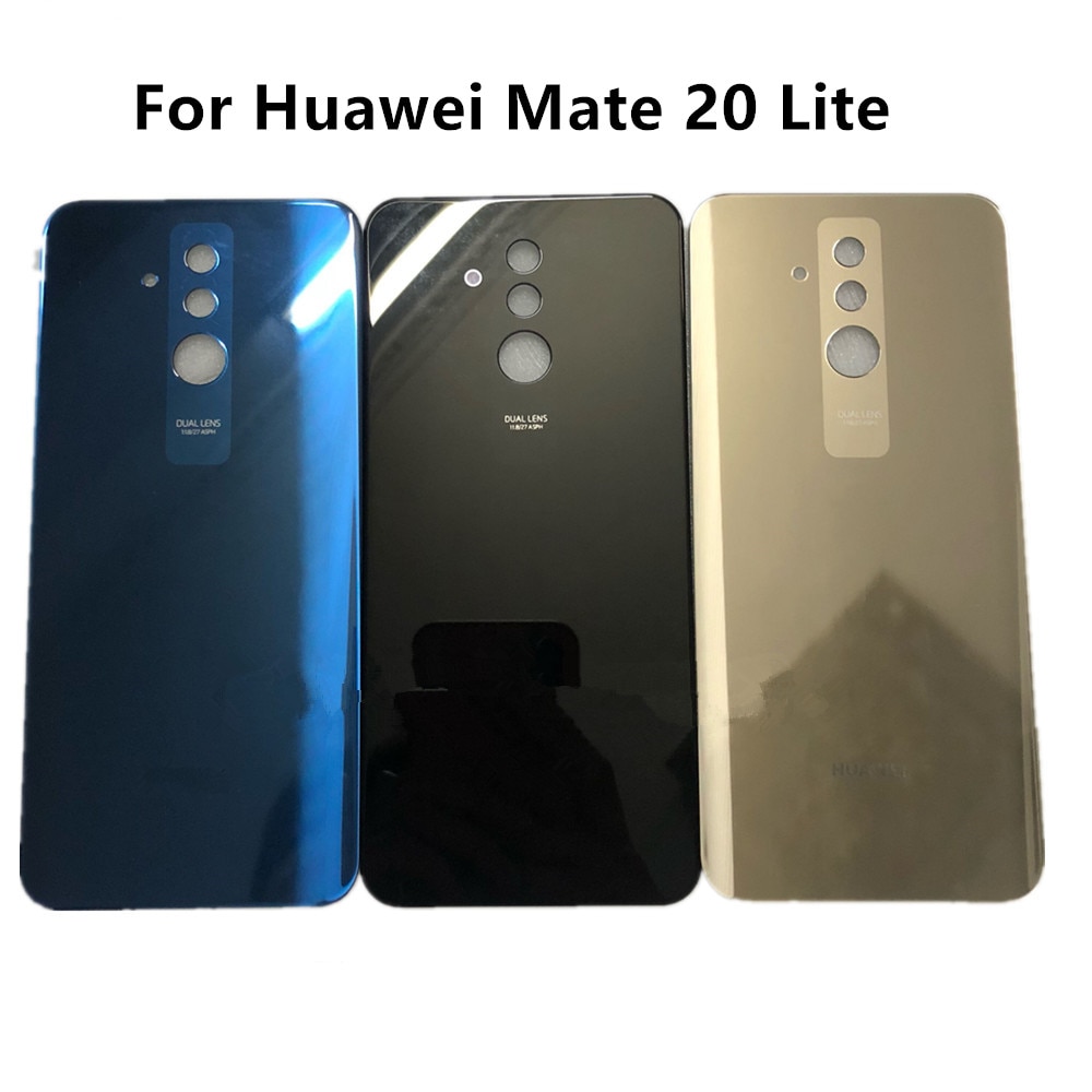 100% Original 3D Glass For Huawei Mate 20 Lite Glass Back Battery Cover Case Rear For Mate 20 Lite Rear Door