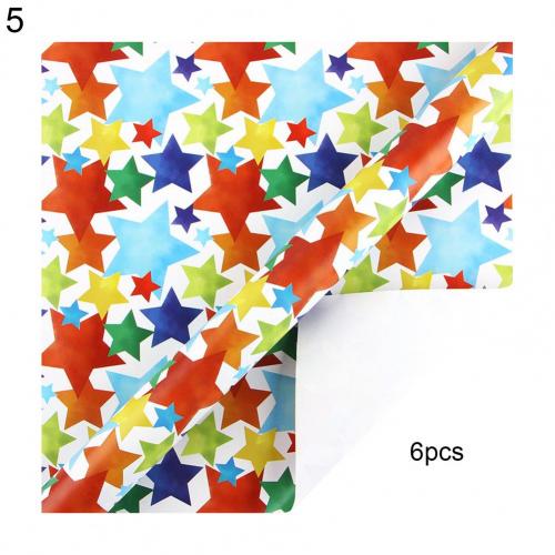 Premium Gesneden Papier Enkelzijdig Afdrukken Milieuvriendelijke Sterren Verpakking Papier Ambachtelijke Papier Inpakpapier 6 Vel: 5