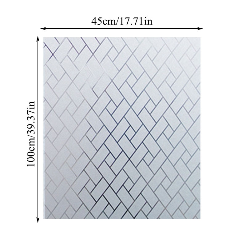 PVC Rectangle Static Glass Film Translucent Self-Adhesive Glass Film Vinyl Geometric Window Foil Privacy Sticker