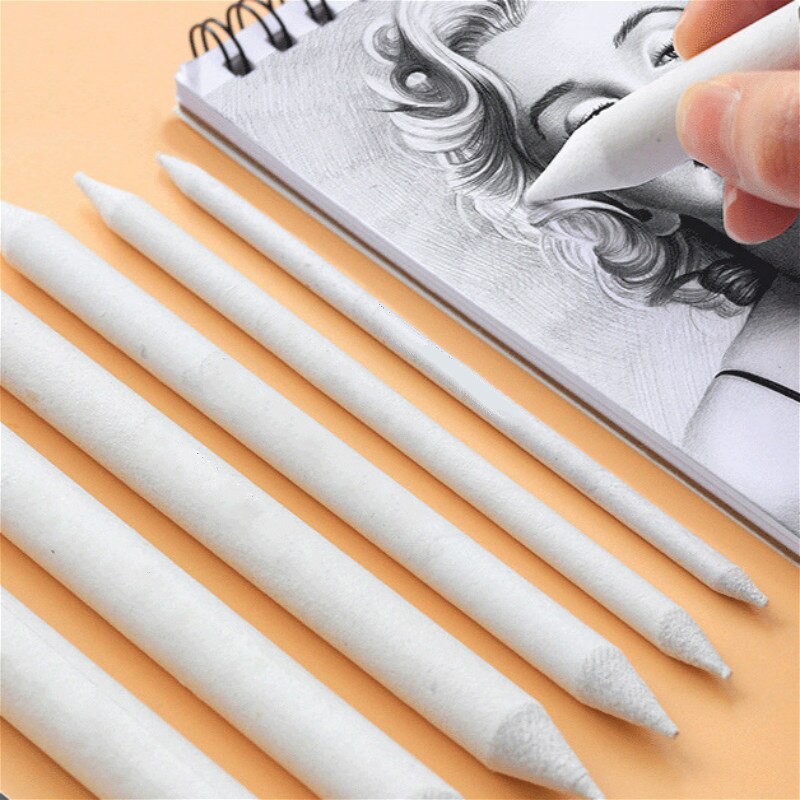 6PCS Blending Smudge Stump Stick Sketch Art White Drawing Pen Tool Rice Paper Art Supplies