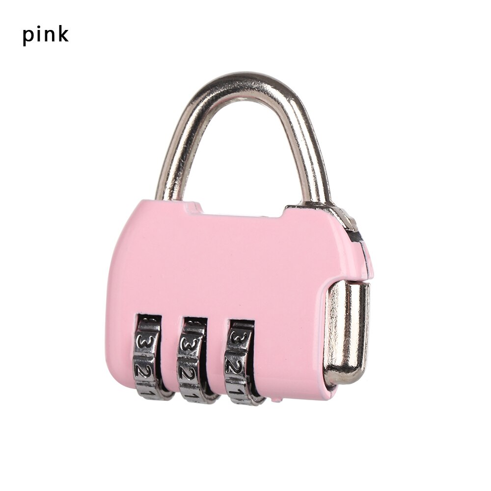 10 Soorten Beveiliging 3/4 Cijfercombinatie Hangslot Bagage Lock Koffer Code Zinklegering Kast Kast Locker Lock: pink