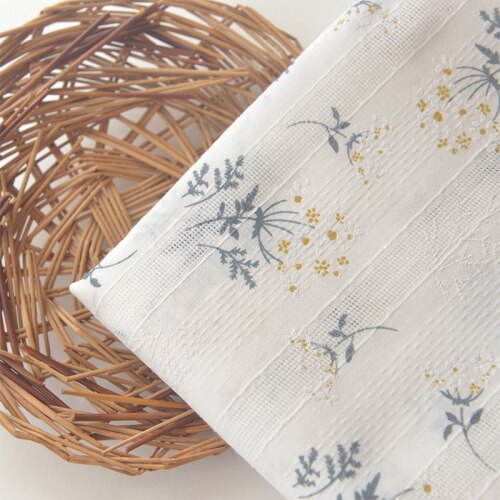 Flower jacquard cotton Fabric 3D printing Cloth for DIY summer Dress making material: 50x145cm