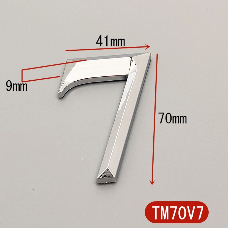 7CM Self Adhesive 3D Number Stickers Room House Number Plate Sign for Home Apartment Cabinet Table Mailbox Outdoor Door Numbers: 7