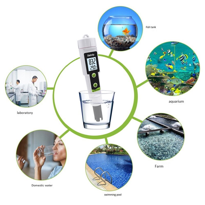 TPH 02154 Salinity Meter, Seawater Hydrometer, Salt Content Detection in Brine, for Pools, Drinking Water, Aquarium